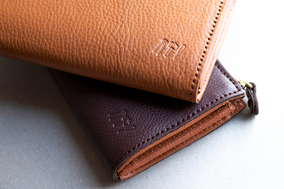 L字ファスナー長財布　薄い　本革　ブラウン　レディース　メンズ　姫路産マットシュリンクレザー　aw-05ons 8枚目の画像
