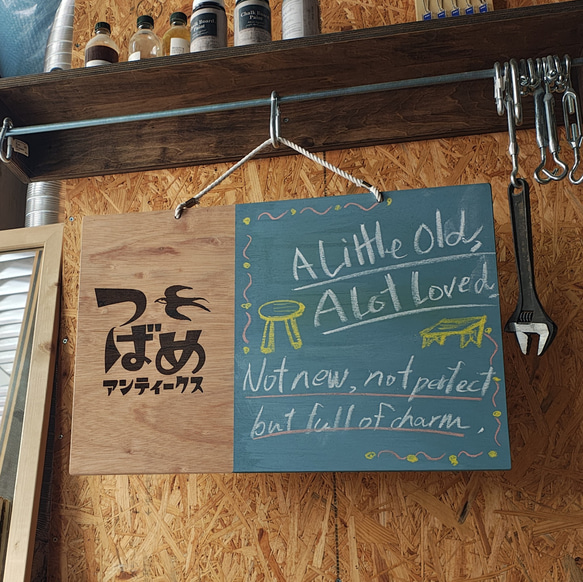 吊り下げもできる黒板看板 表札・ネームプレート Asukayama Works 通販