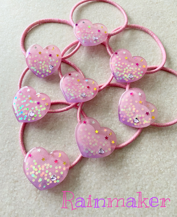 桜とパンダ ピンクハート ヘアゴム 桜とパンダ ピンクハート ヘアゴム