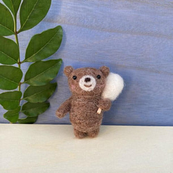 綿菓子とくまさん 羊毛フエルト ブローチ 羊毛フェルト monaka 通販