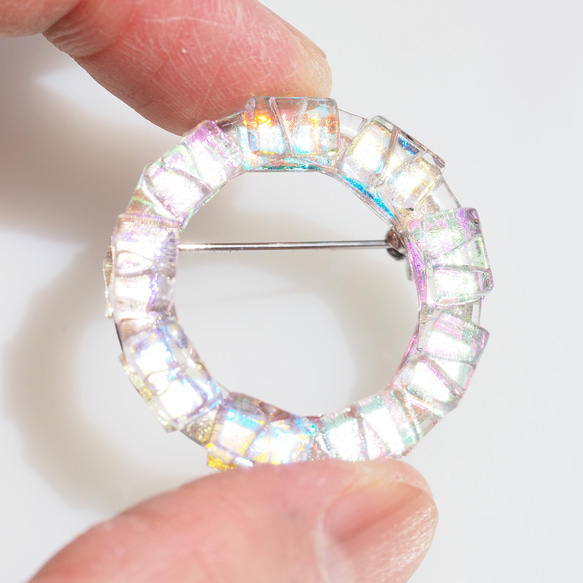 [高級]發光玻璃戒指「極光戒指[Mix]」胸針[訂製]≪免運費≫ 第4張的照片