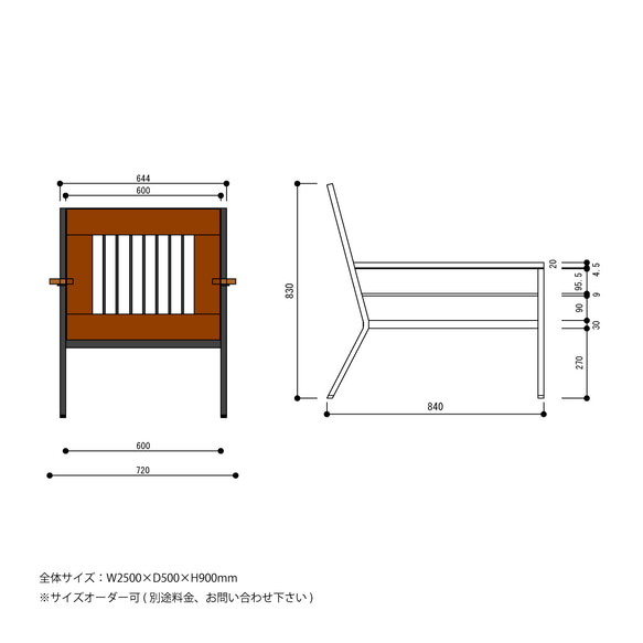 ＼送料無料／[Y.T Sofa 1seater]1人掛けソファ ソファー 無垢材 レザー 本革 アイアン ‐04_l‐ 7枚目の画像