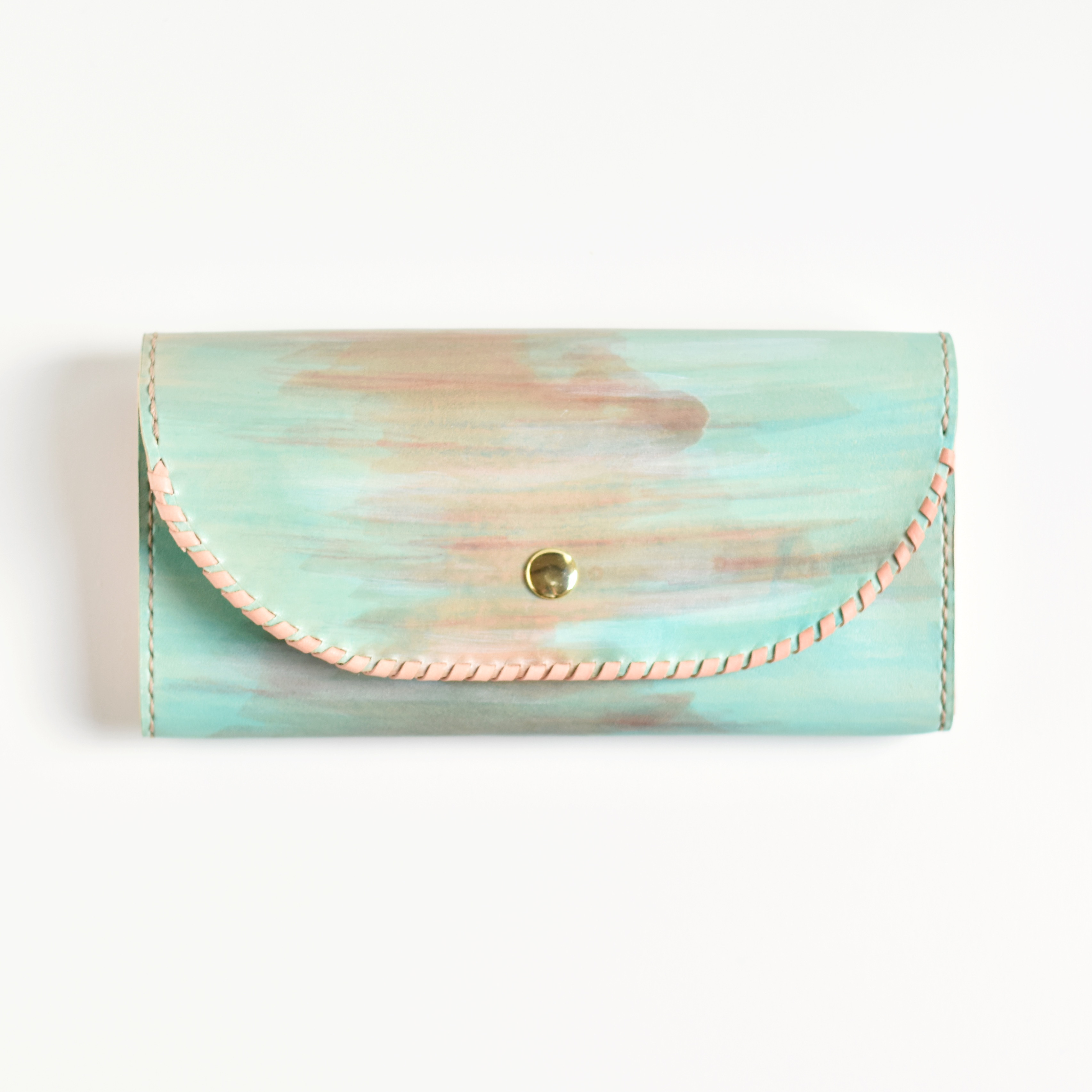 手染めの革財布 「Sunset（三つ折り長財布）」