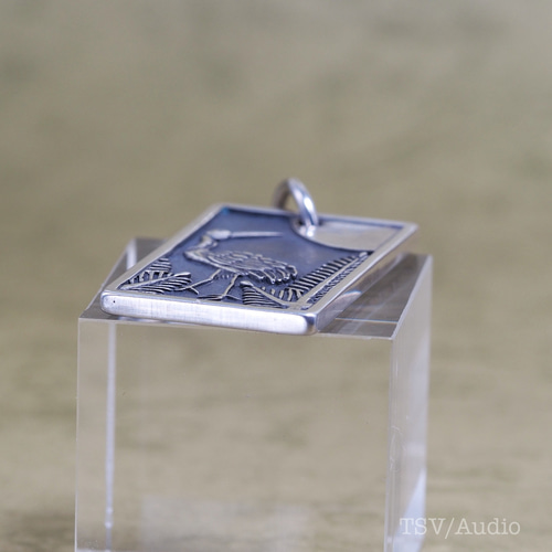 花札 花札アクセサリー【1月 松に鶴】ペンダントトップ ネックレス