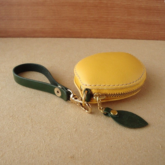 【受注制作】レモン コインケース*イエローレザー/ヌメ革