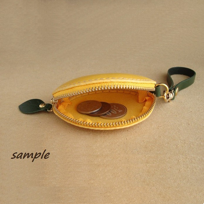 【受注制作】レモン コインケース*イエローレザー/ヌメ革