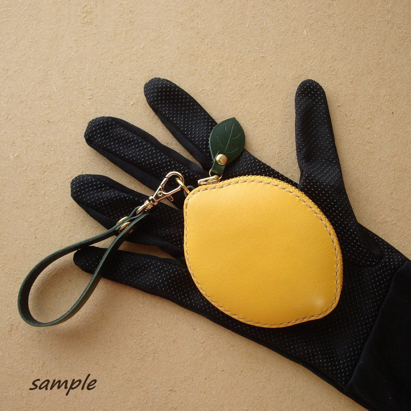 【受注制作】レモン コインケース*イエローレザー/ヌメ革