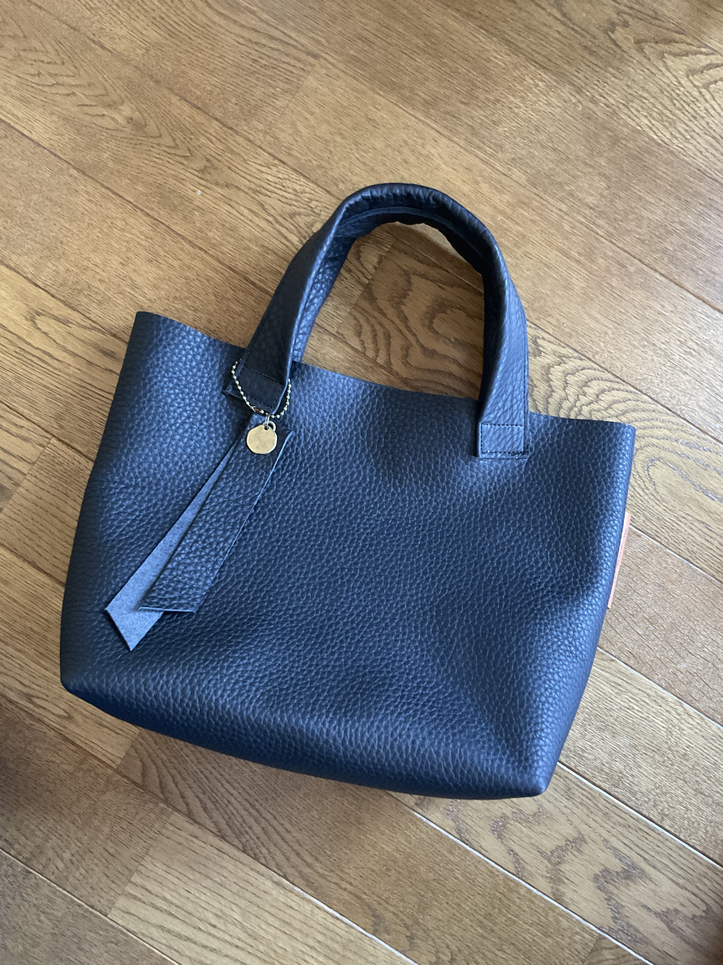 北欧風 高級牛革トート 黒