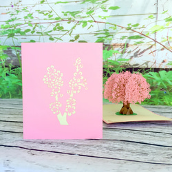 大人気！無料ラッピング！ポップアップカード　手作り切り紙　立体カード　桜　ピンク　さくら 4枚目の画像