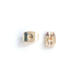 eje999 [10g（約100個）] 約5mm x 6mm 基本款耳環背扣 16KGP黃金 適合各種耳環 第3張的照片