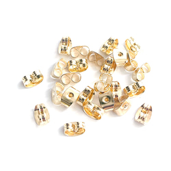 eje999 [10g（約100個）] 約5mm x 6mm 基本款耳環背扣 16KGP黃金 適合各種耳環 第1張的照片