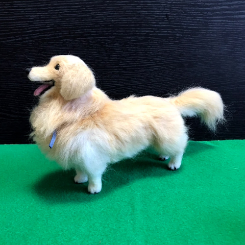 羊毛フェルト　ゴールデンレトリバー 羊毛フェルト ゴールデンレトリバーさんフレーム 羊毛フェルト