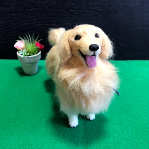 1点限定／すぐに発送可能】ゴールデンレトリバー☆羊毛フェルト