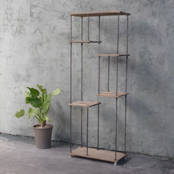 即納＆送料込】wood iron shelf 730*600*225〈ブラウン〉 棚 アイアン
