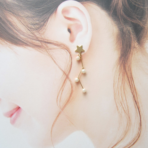 星と星座☆イヤリング／ピアス*1535* イヤリング・ノンホールピアス 