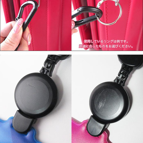 のびパス/デザイン】反射 チャック式 伸びるパスケース ※色をご連絡