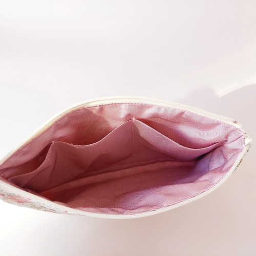 ⑦ポケット3つ フラットポーチ バッグに入れておくと便利な 通帳 印鑑