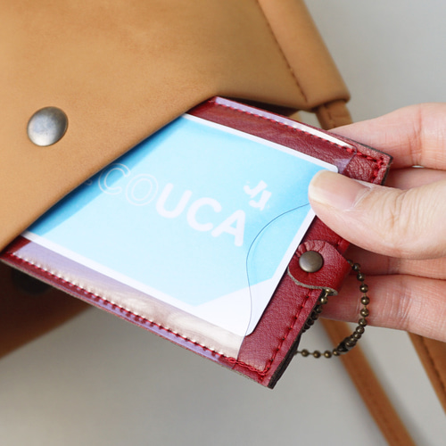 シンプルパスケース ボールチェーン付き (PAS03) 日本製 国産素材 定期