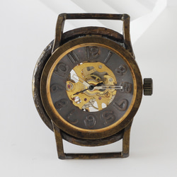 機械-手巻き式 腕時計　立体感のある文字盤とギアが美しいハンドメイドウォッチ WB011 7枚目の画像