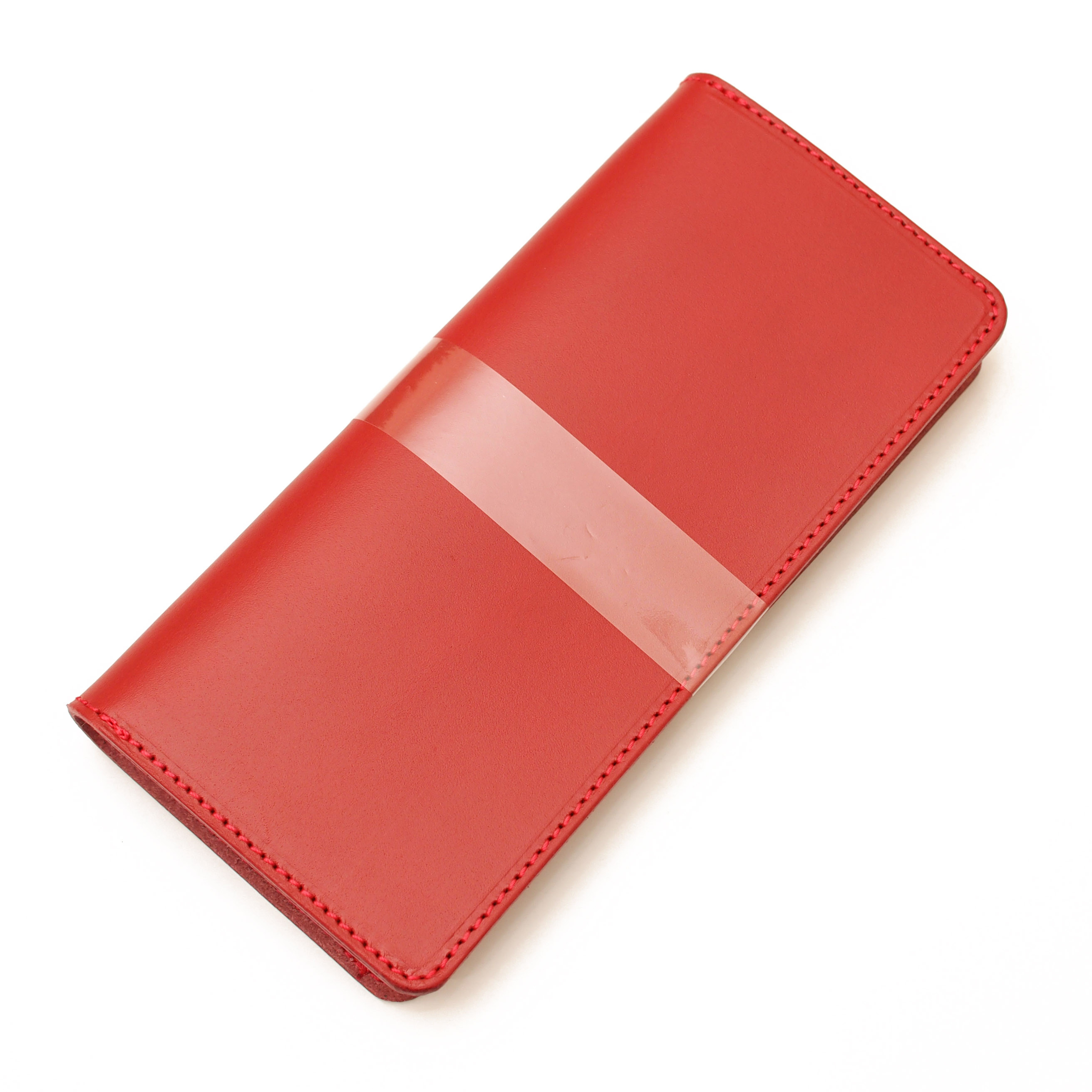 ほぼ全機種製作 手帳型スタンダードスマホケース【姫路レザーレッド牛革】SS-01red