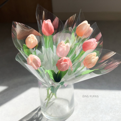 ヘキスト　フラワーベース／ゴブレット　手描き　花柄　チューリップブーケ ヘキスト フラワーベース／ゴブレット 手描き 花柄 チューリップブーケ