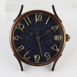 牛仔布錶盤WB-063 L尺寸日本製造手工製作的手錶To木皮革 第7張的照片