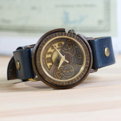 齒輪動機WB-008 M尺寸MADE IN JAPAN手工手錶watch木皮革 第1張的照片