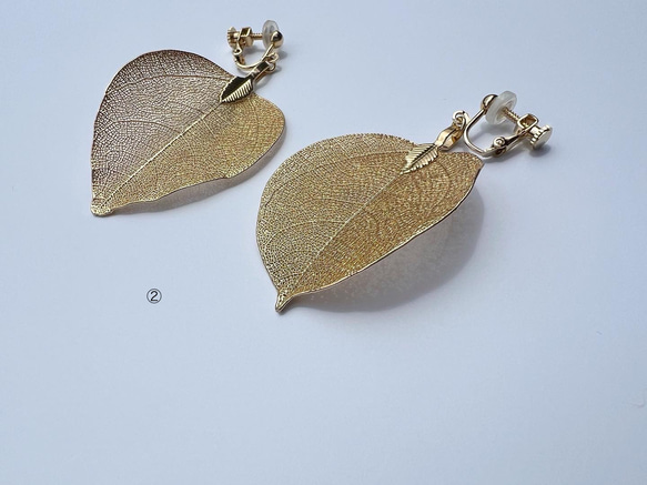 ゴールドリーフ gold leaf/ピアスorイヤリング 7枚目の画像