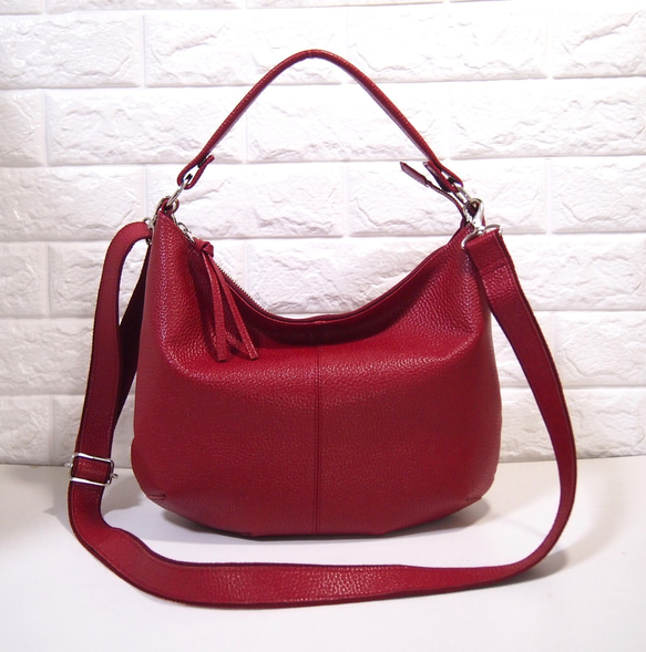 ☆ハンドメイド☆日本製☆ソフト・本革☆2WAYショルダーバッグ  