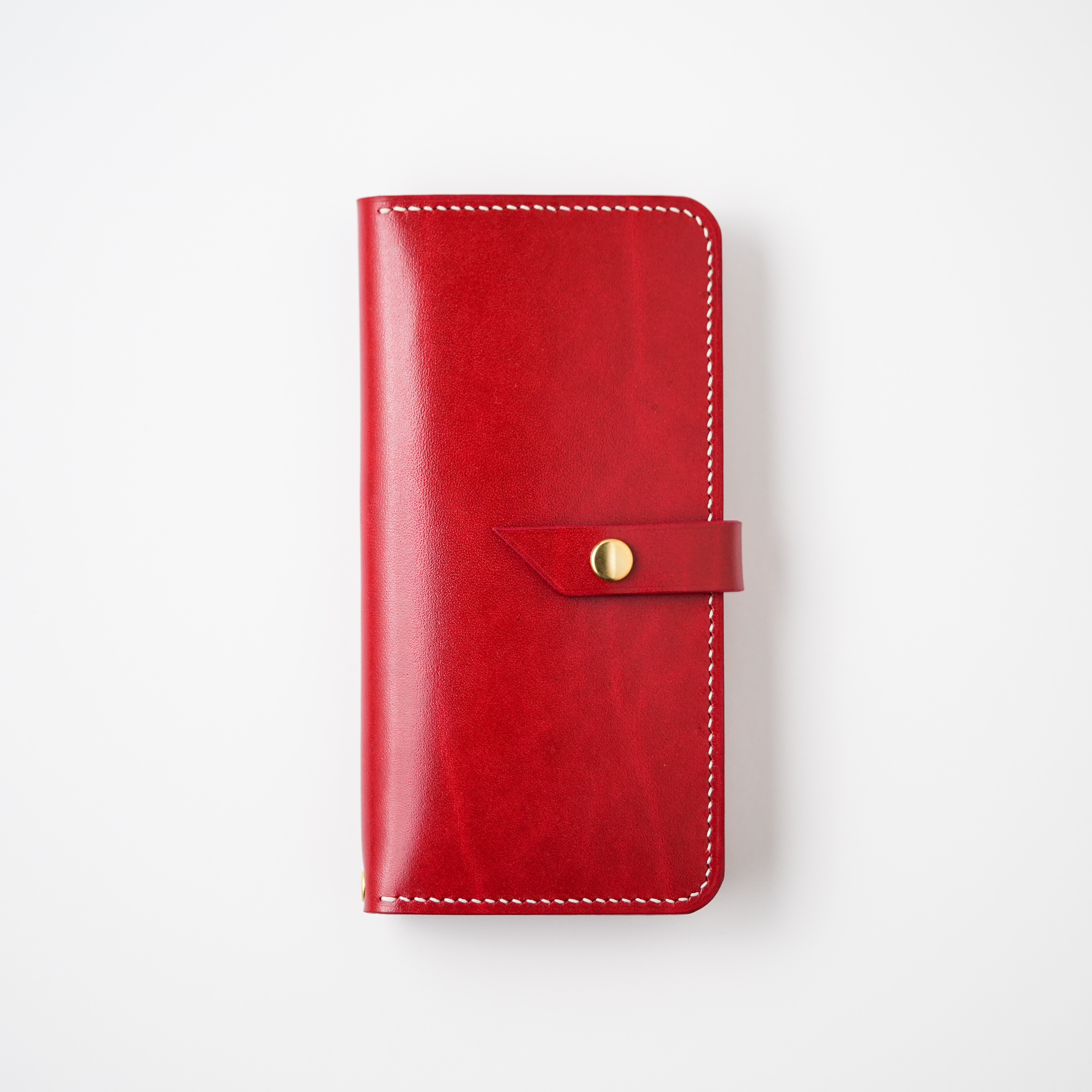 革の宝石 ルガトーレザーレッド 手帳型 スマホケース