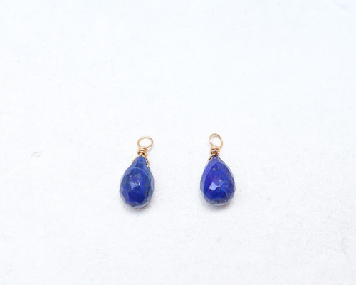 14kgf/ラピスラズリのピアス(イヤリング)チャーム【9・12月の誕生石