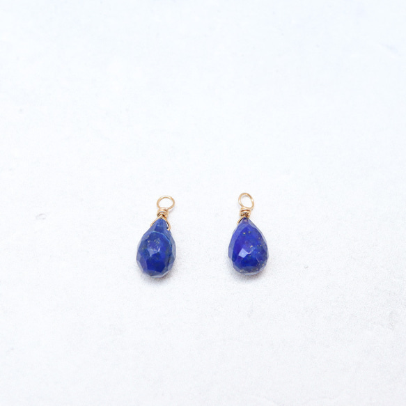 14kgf/ラピスラズリのピアス(イヤリング)チャーム【9・12月の