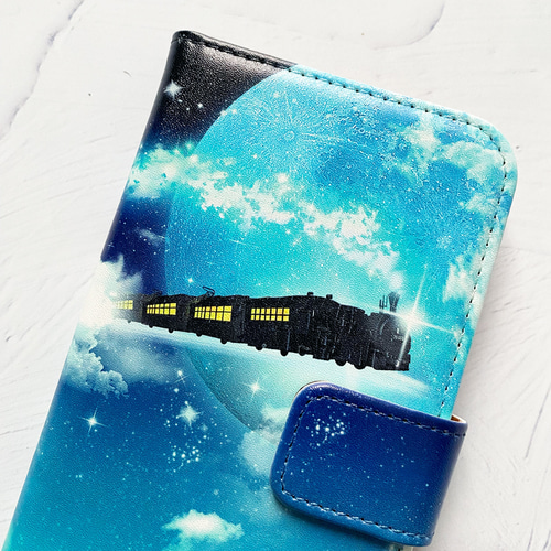 銀河鉄道 手帳型 iPhoneケース スマホケース 全機種対応 月 星 星空 空