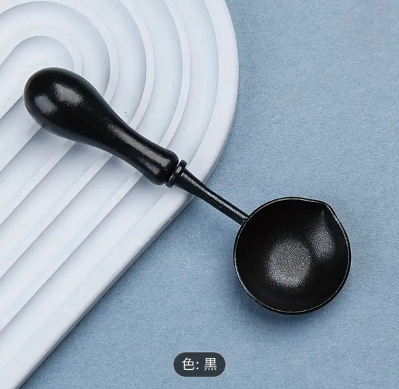 【黒】木製ハンドルスプーン　簡単にクリーンアップ焦げ付き防止スプーン 1枚目の画像