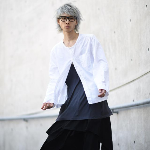 whiz limited ウール シワ加工 カットオフ ノーカラー ジャケット カットオフ×ワッシャー加工ノーカラーシャツ シャツ albino 通販