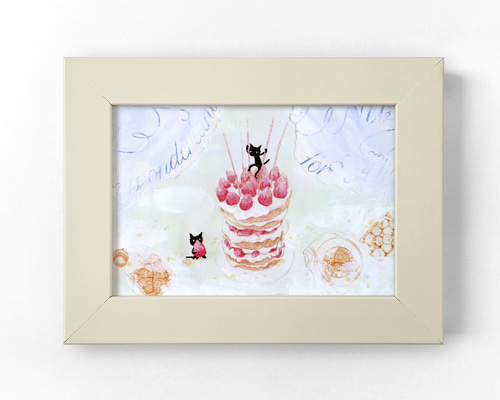 t0s10321様オーダー絵画「三匹の猫と苺パンケーキ」 Aki on X: 