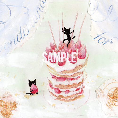 猫とパンケーキ」 額入りイラスト イラスト ギャラリーしろくま