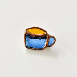 コーヒーカップブローチ(ブルー) 1枚目の画像