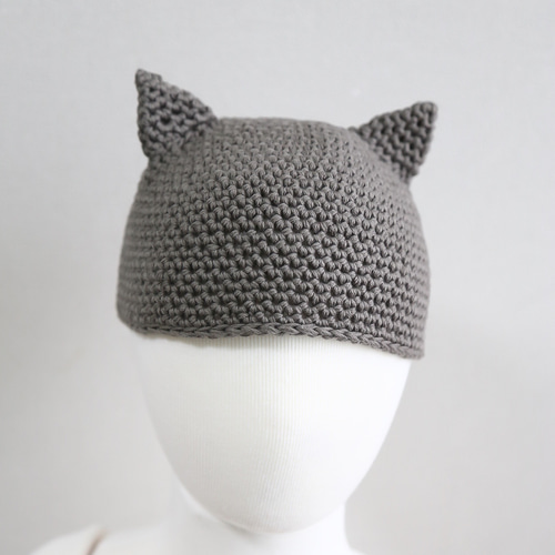 コットン100%ねこちゃん帽子△ベビーキャップ 帽子(ベビー コットン100%ねこちゃん帽子△ベビーキャップ 帽子(ベビー