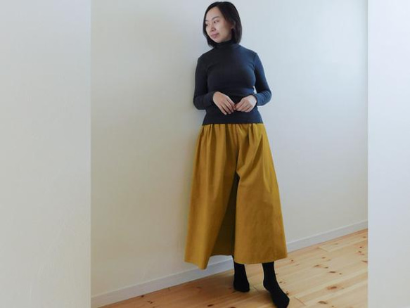 [19色展開]＊秋冬定番! 軽やか起毛コットン＊コーデュロイのガウチョパンツ 10枚目の画像