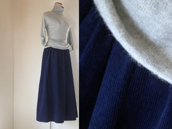 [19色展開]＊秋冬定番! 軽やか起毛コットン＊コーデュロイのガウチョパンツ 2枚目の画像