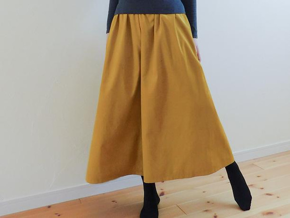 [19色展開]＊秋冬定番! 軽やか起毛コットン＊コーデュロイのガウチョパンツ 8枚目の画像