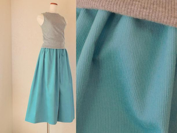 [19色展開]＊秋冬定番! 軽やか起毛コットン＊コーデュロイのガウチョパンツ 4枚目の画像