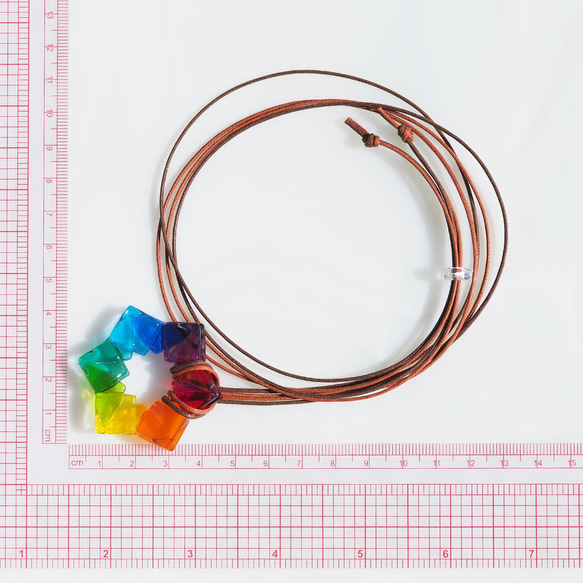 [特別]水晶玻璃「水晶[彩虹]」項鍊[可以選擇顏色和繩子長度][客製]≪免運費≫ 第2張的照片