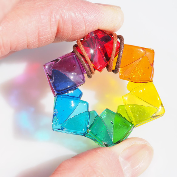 [特別]水晶玻璃「水晶[彩虹]」項鍊[可以選擇顏色和繩子長度][客製]≪免運費≫ 第4張的照片