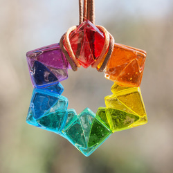 【Special】結晶ガラス『クリスタル【虹】』ネックレス 【紐の色、長さ選べます】【受注制作】≪送料無料≫ 6枚目の画像