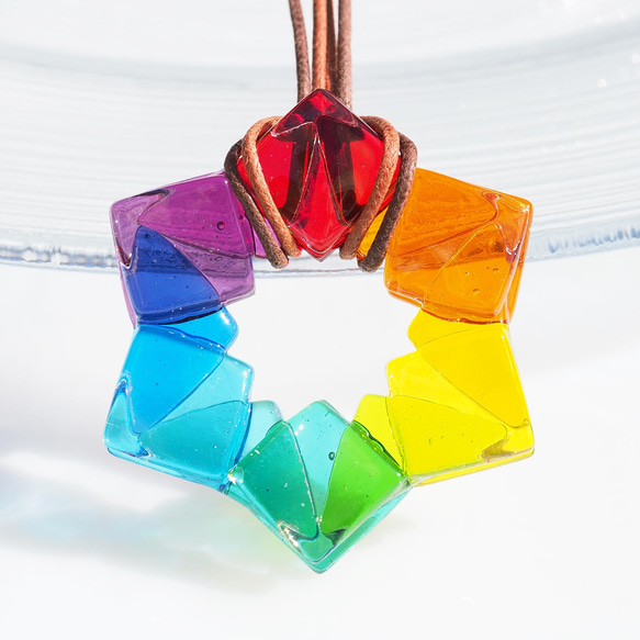 【Special】結晶ガラス『クリスタル【虹】』ネックレス 【紐の色、長さ選べます】【受注制作】≪送料無料≫ 8枚目の画像