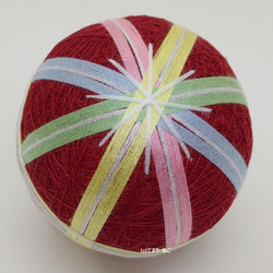 Temari“Amedama”紅地6cm Temari Temari Temari 第2張的照片