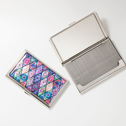 天然貝 名刺カードケース（ピンクモロッコタイル）螺鈿アート｜ギフト・プレゼントにおすすめ 4枚目の画像