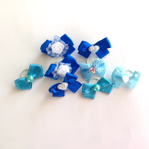 再販【NEWミントブルー】ラインリボン♡ヘアゴム 1_9f99b388c890fae0b1cf0617a866